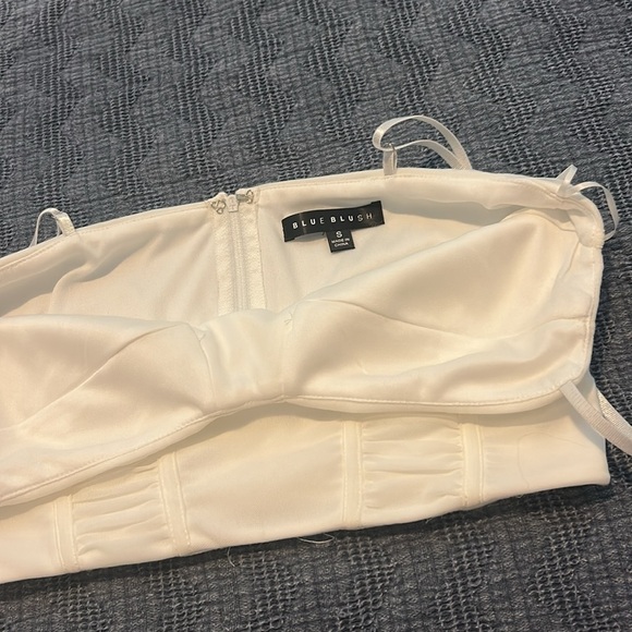 Blue Blush Cropped White Corset Bra Top Small - Picture 4 of 6